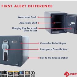 First Alert 0.94 cu. ft. Digital safe. Water proof & Fire resistant. 82 Lbs