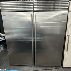 Sub Zero Stainless Steel 72” Column Set Built In Fridge & Freezer Ice Maker