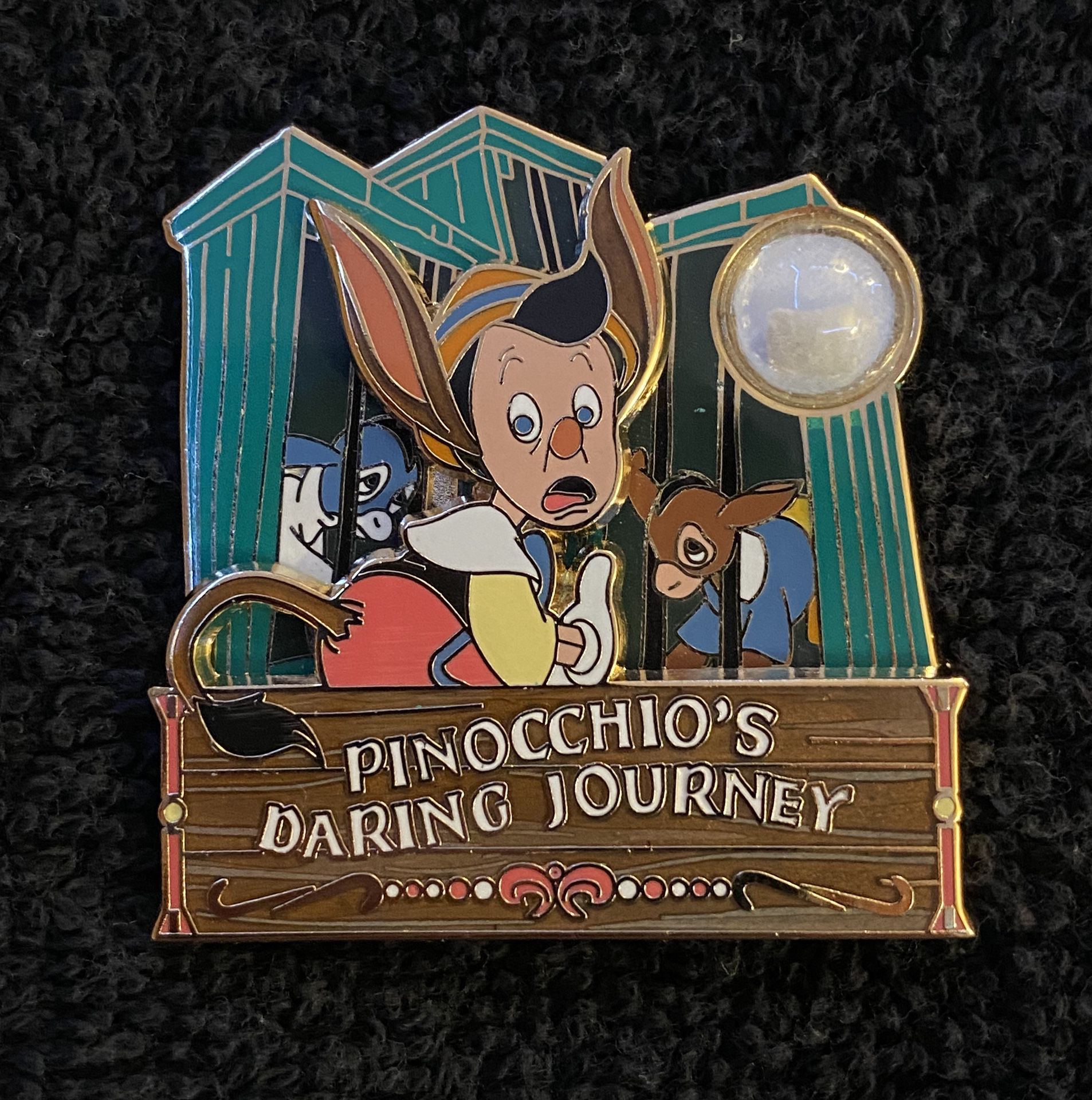 Disney Pin #197, LE (1500), 2014, A Piece of Disneyland Resort History, Pinocchio’s Daring Journey