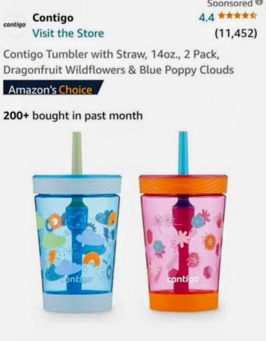 New In BOX. 2 Pack Of Cups With Straws Etc. See Photos. Cash, Pickup Only.