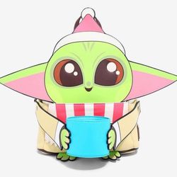 Loungefly Star Wars The Mandolorian Child Santa Grogu Holiday Mug Mini Backpack