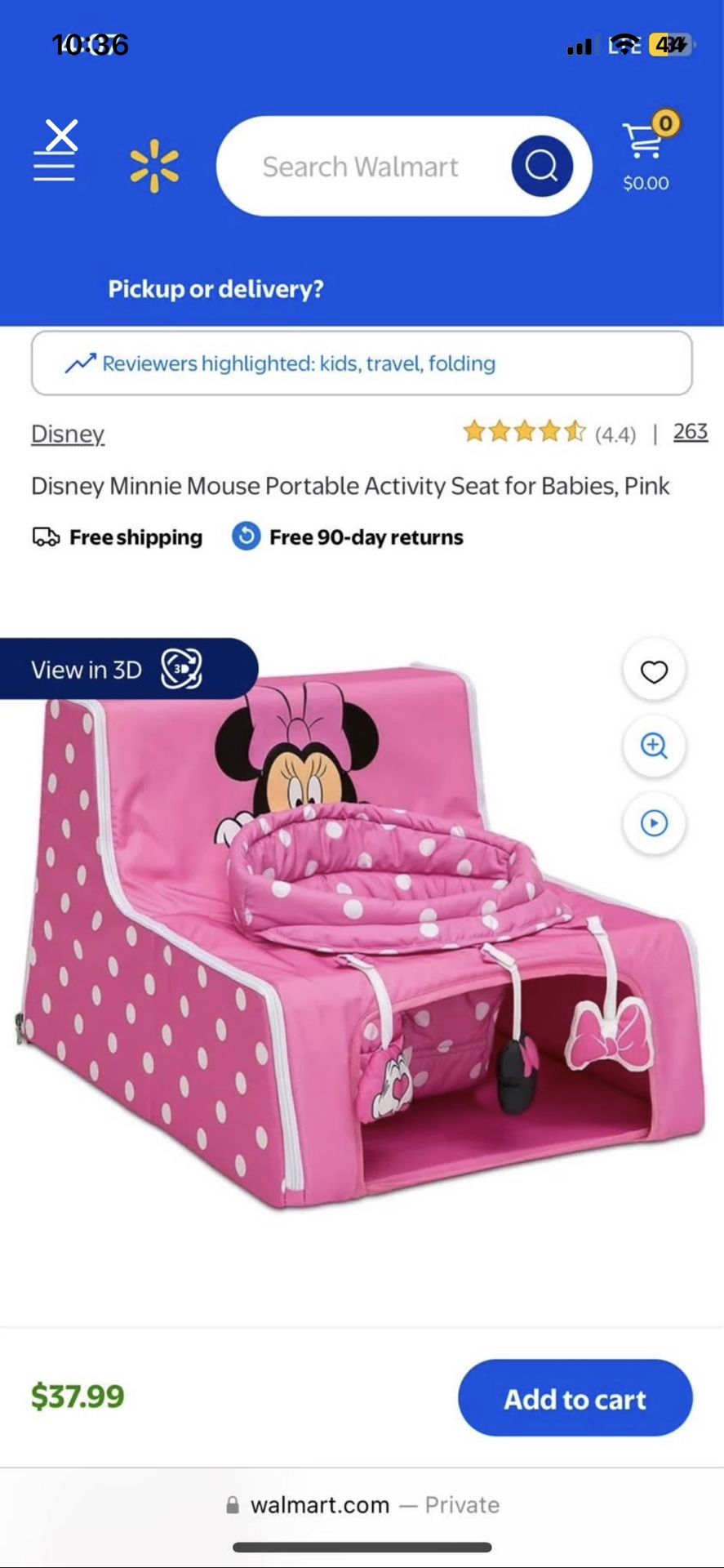 Minnie Mouse Activity Seat – Like New! 🐭🎀