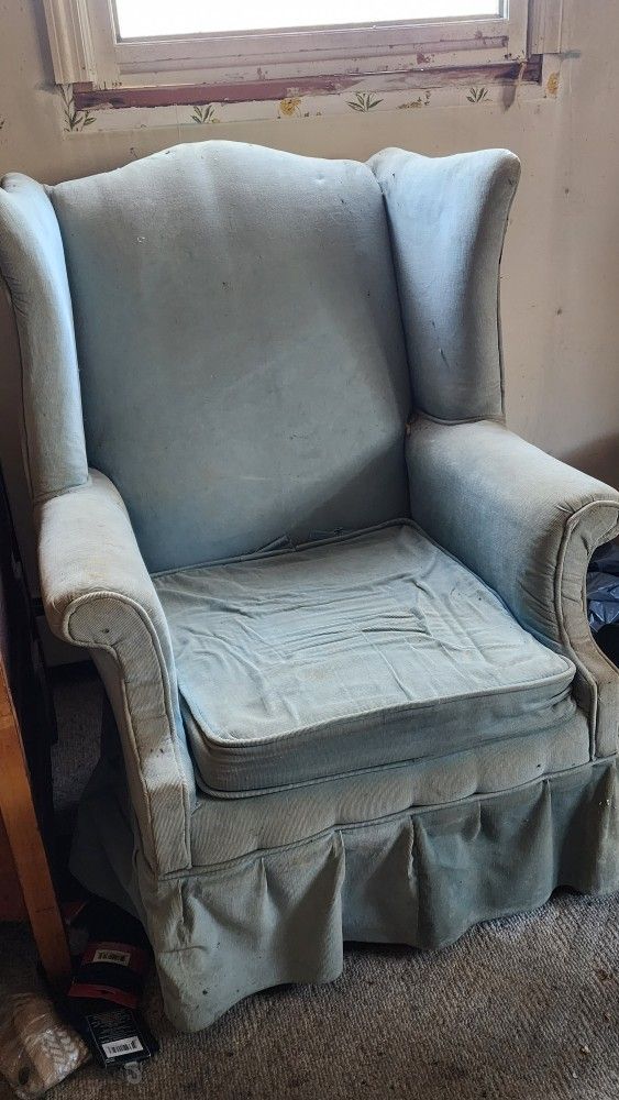 Wingback Chair Blue