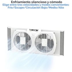 Comfort Zone Twin Window Fan New in Box  Comfort Zone Ventilador de ventana doble con control de flu