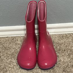 Kids Size 9/10 Pink & Purple Rain Boots - Like New Worn Once
