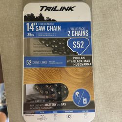 14 inch chainsaw blade 2 pk  52 drive links