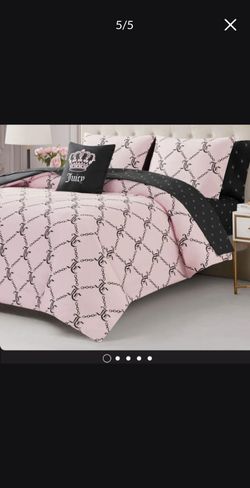 Juicy Couture Pink & Black Comforter Set