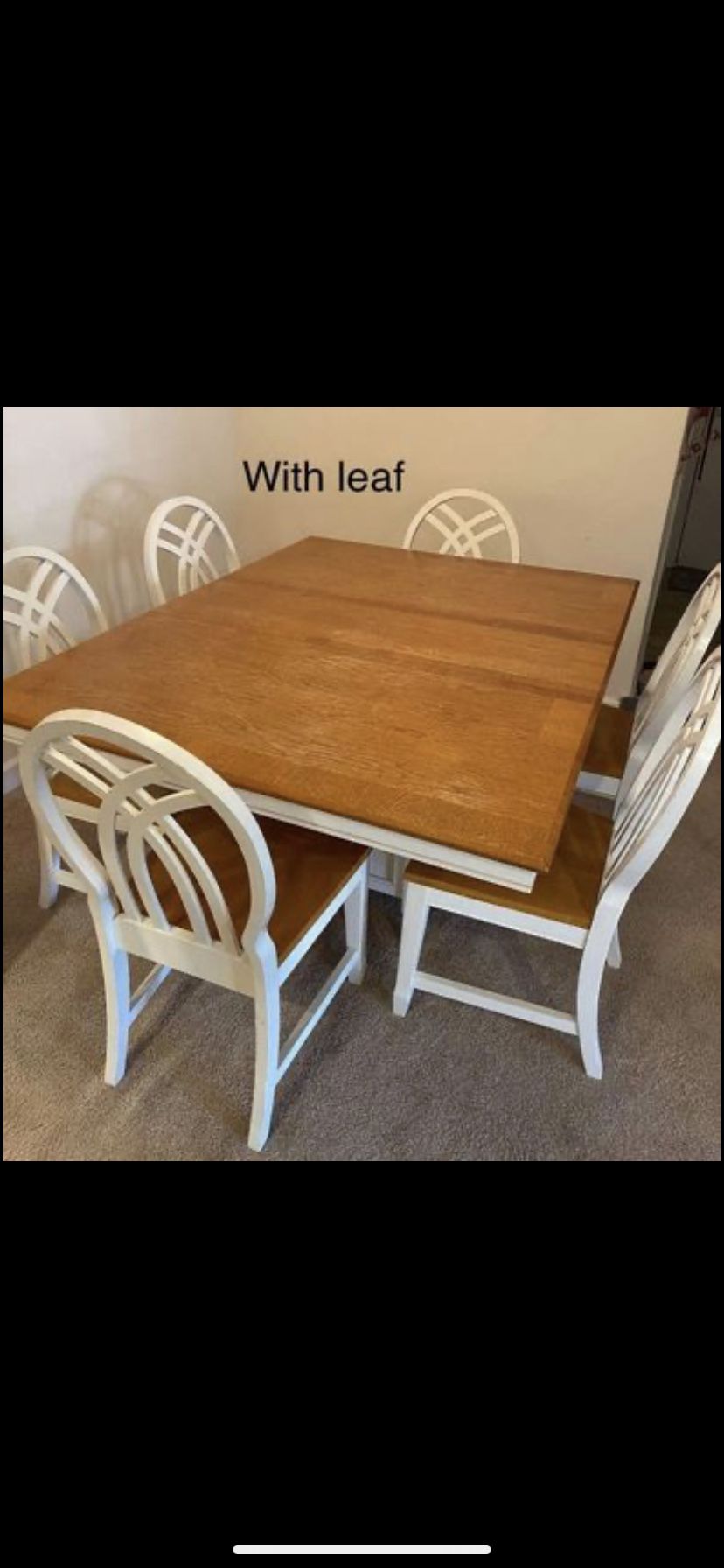Dining Table w/ 6 chairs & leaf 