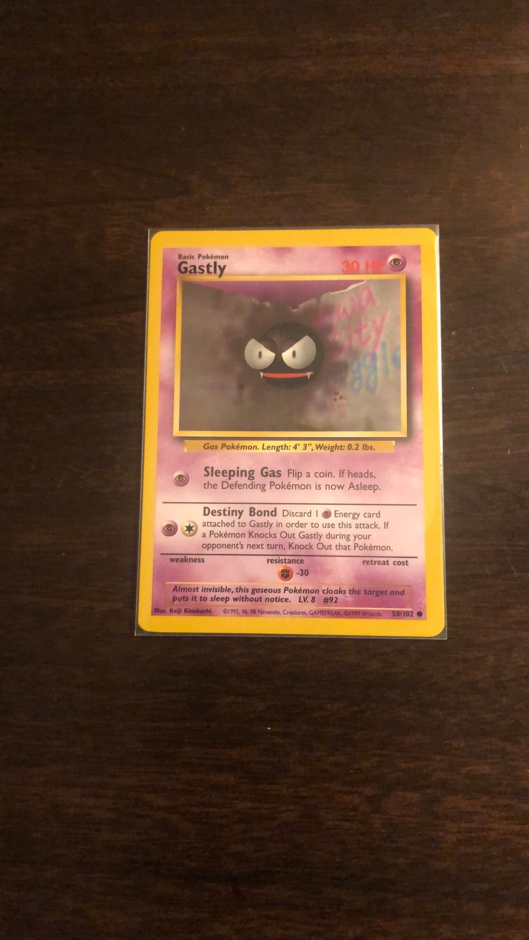 Pokémon Gastly Card
