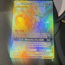 Mewtwo & Mew GX Tag Team Rainbow Rare Card 