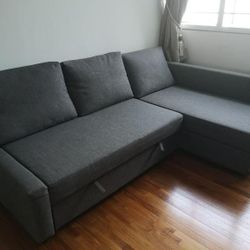 Ikea FRIHETEN Sleeper sectional,3 seat w/storage, Skiftebo dark gray