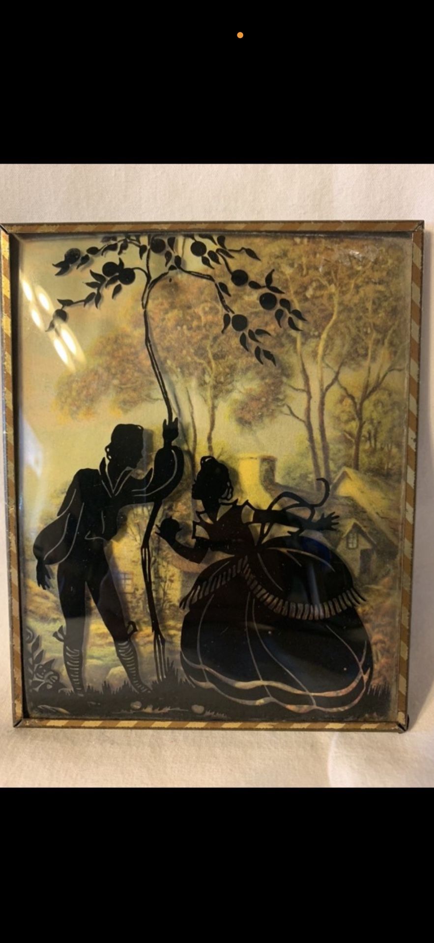 (8) 4” x 5”, Antique Beveled And Stenciled Glass Pictures and frames