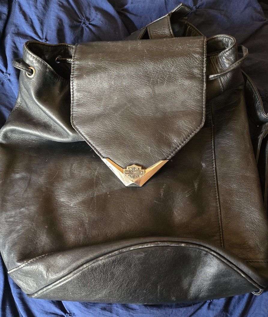 Harley Davidson Leather Backpack 