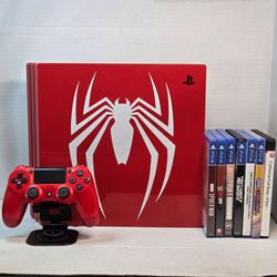 PS4 Pro Spider-Man Edition Console Bundle Red Controller + 7 Games