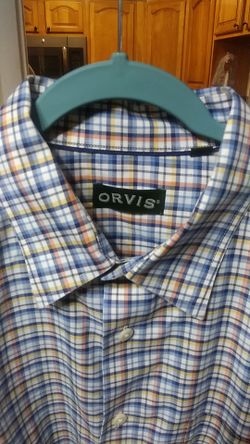 REDUCED PRICE $30.00, Pre-Owned Orvis Pure Cotton Wrinkle-free Pinpoint Oxford Shirt, Size: XL, Gently-worn, $45.00 plus shipping.