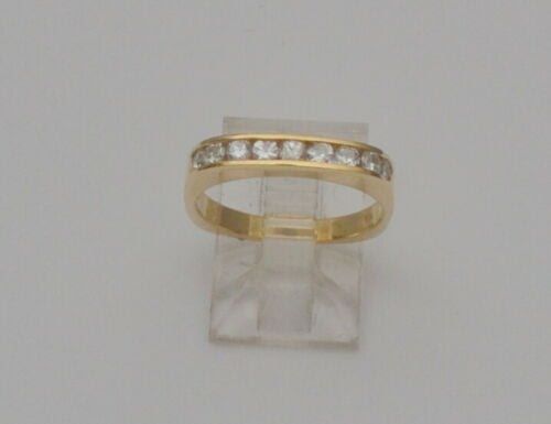 18K Yellow Gold Square Channel Set Diamond Band Size 6