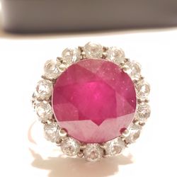 Sterling Silver Pink Sapphire Ring