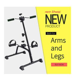 Synteam Compact Mini Exercise Bike Arms and Legs Adjustable Fit Sit Peddler Exerciser for Elder