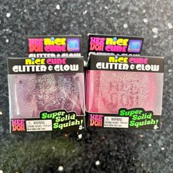 NeeDoh Nice Cube Glitter and Glow (Pink/Purple）