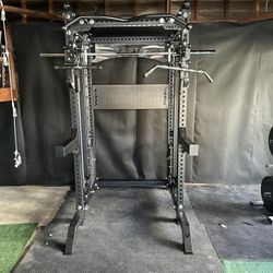 PRO SERIES Ultimate Half Rack Functional Trainer w/Smith Machine Bar | 400lb Stack | Gym Equipment | Fitness | Commercial | Squat Rack 
