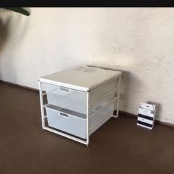 One White Metal Drawer Elfa Storage Unit