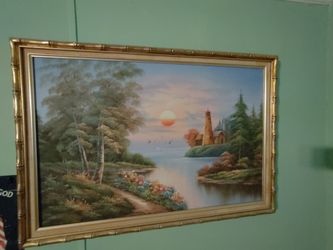 Vintage light house landscape