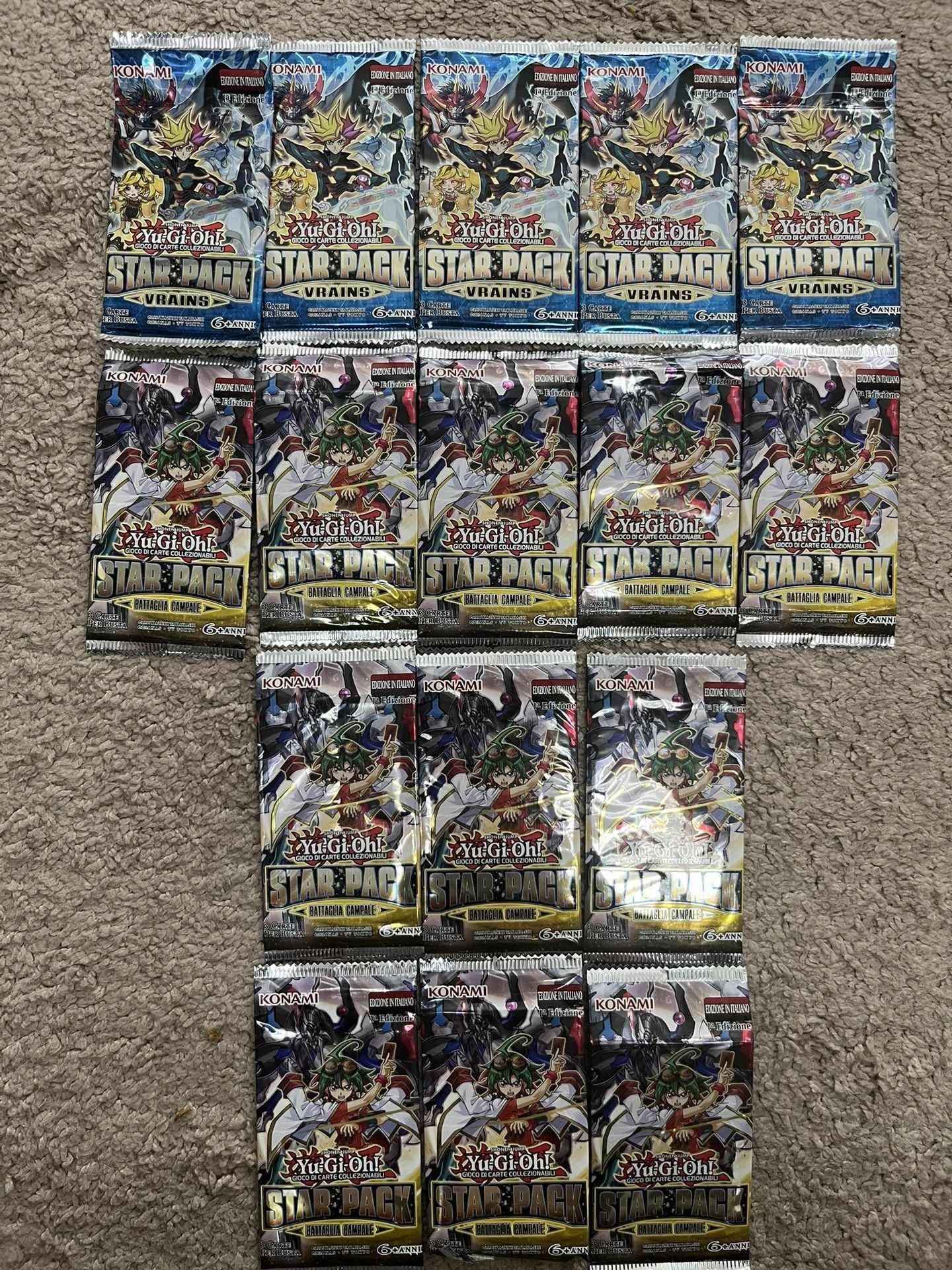 Yugioh 16 Sealed Star Packs 1st Edition Italian Version