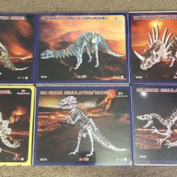 3D Wood Dinosaur Simulation Models