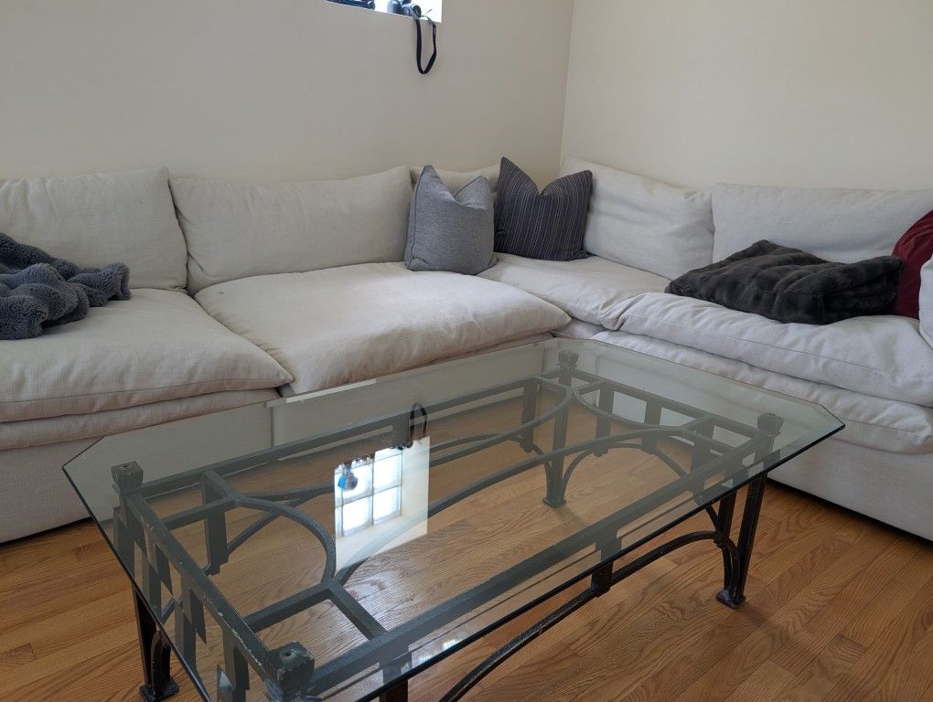 Coffee Table Brass Rectangle