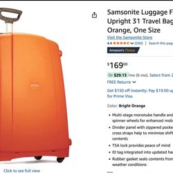 Samsonite 31" Hard Shell, Zipper-Free Luggage (Missing One Wheel)