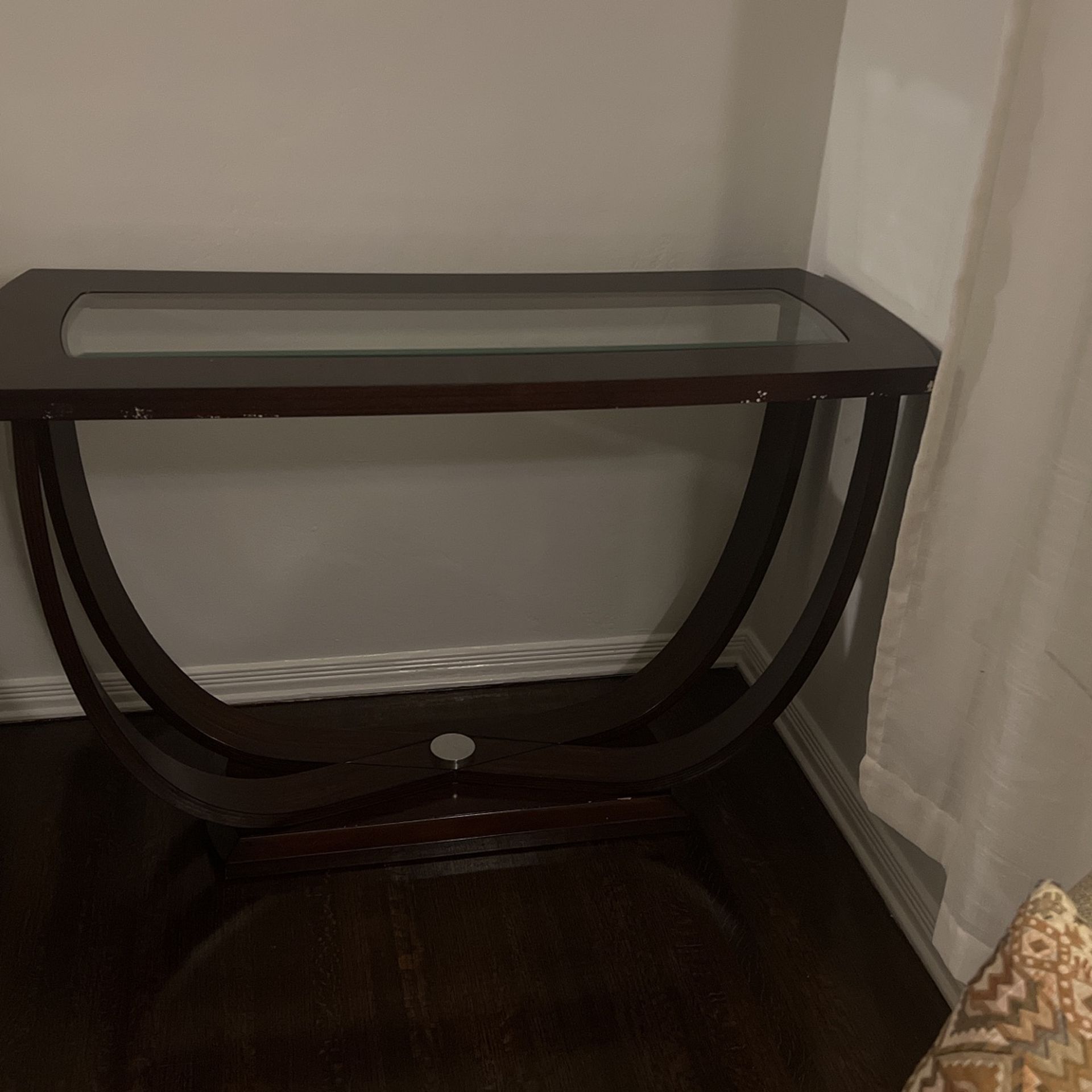 Glass Top Console Table