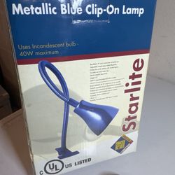 Starlite Metallic Blue Clip-On Lamp – Flexible Desk/Work Light