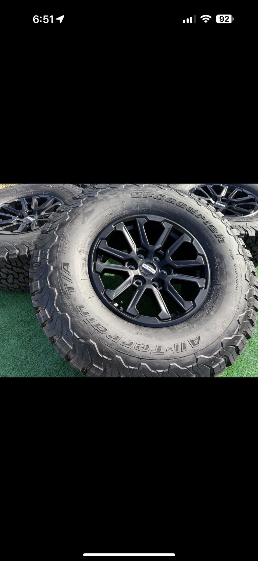 2025 FORD F-150 RAPTOR OEM BLACK 17" WHEELS RIMS BFGOODRICH KO2 315/70/17 TIRES