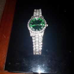 Iced Out Cuban Watch And Matching Bracelet