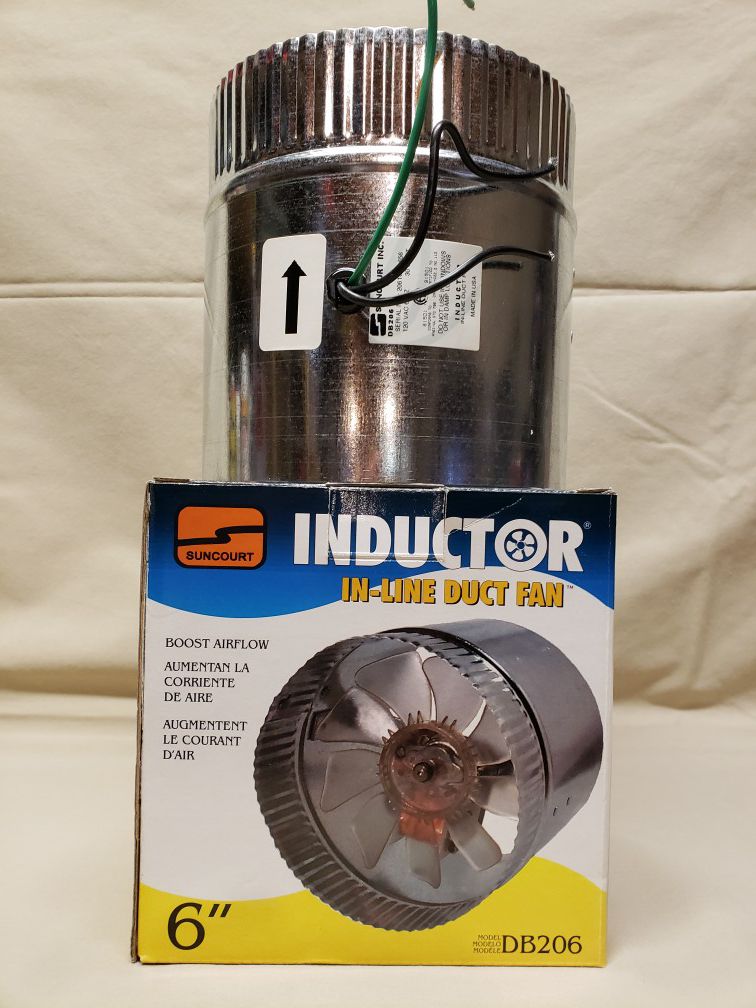 Inductor 6 inch in-line duct fan