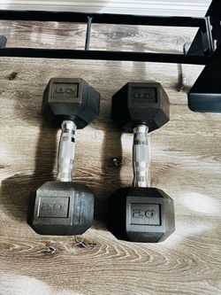 20 lb Rubber Hex Dumbbells Pair