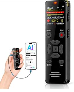Digital Voice Recorder 128GB AI Transcribe & Summarize Note Taker
Voice Activated Recorder with Playback