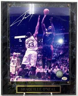 Shaquille O’Neal Signed Miami Heat Photo Plaque – COA