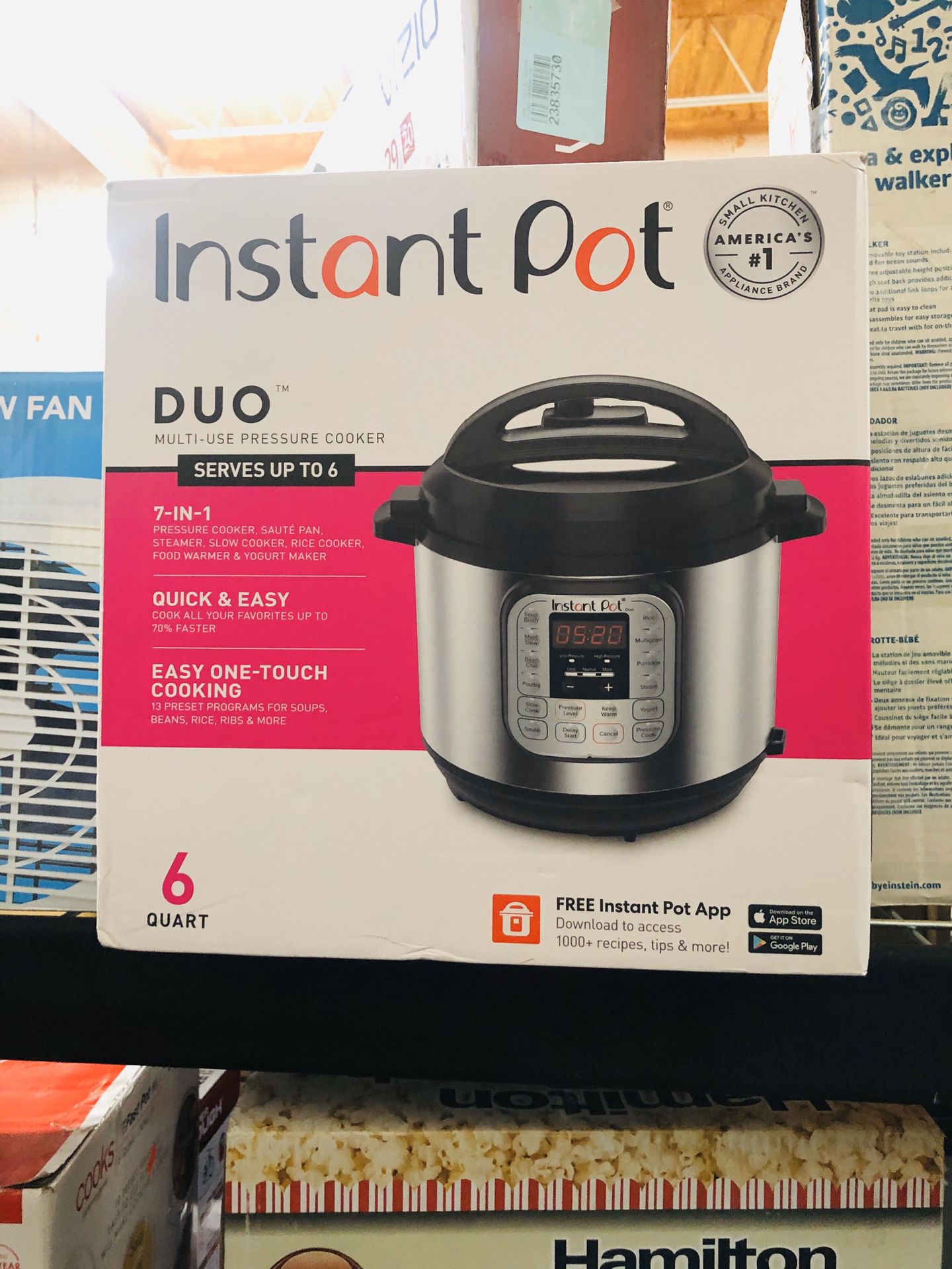 Instant Pot DUO60 6-Quart 7-in-1 Multi-Use Programmable Pressure Cooker, Slow Cooker, Rice Cooker, Sauté, Steamer, Yogurt Maker and Warmer