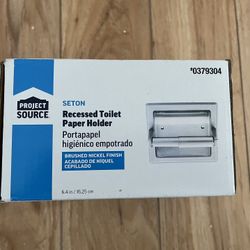 New Recessed Toilet Paper Holder ( Brushed Nickel Finish)