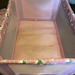 Pink Baby Pack N Play With Bassinet Attachment