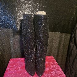 Target Black Glitter Boots