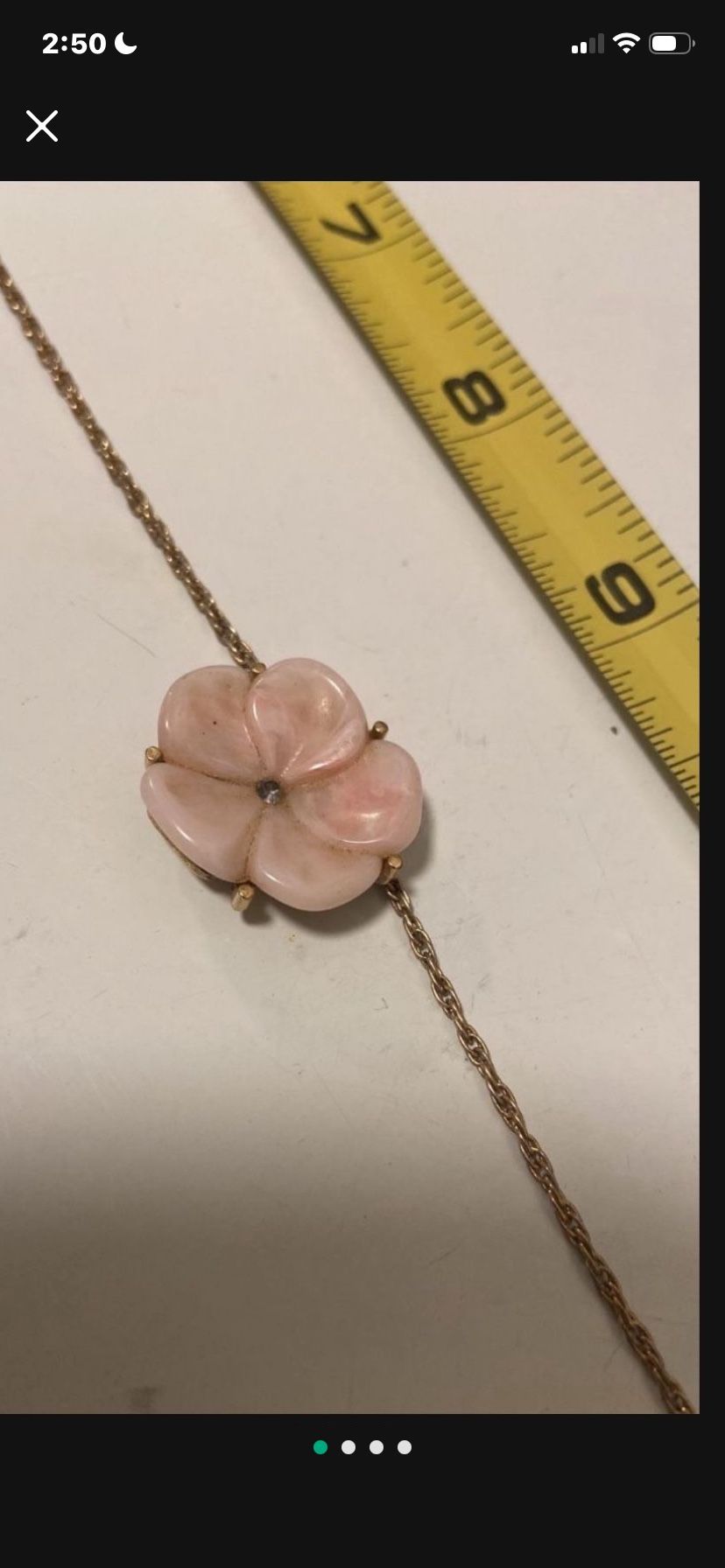 Vintage Rare Avon Glass Plumeria Flower 17" Necklace