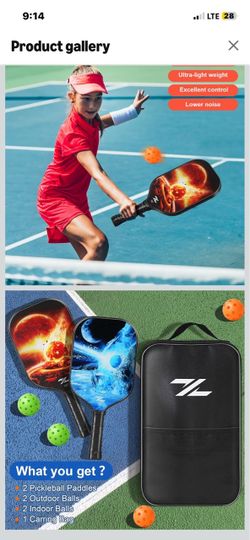 Pickleball Paddle Set with Balls and Bag