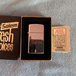 Vintage Zippo 1991 Salem Chrome Lighter