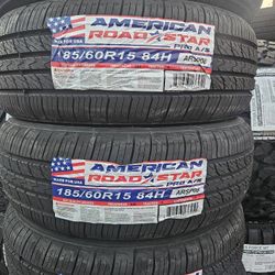 185-60-15 !!! AMERICAN ROADSTAR A/S !!! $230 LAS 4 LLANTAS MONTADAS Y BALANCEO INCLUIDO 👌 