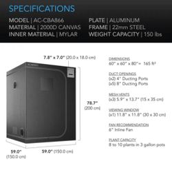 420 Grow Tent - 5ftx5ft - 60x60x80