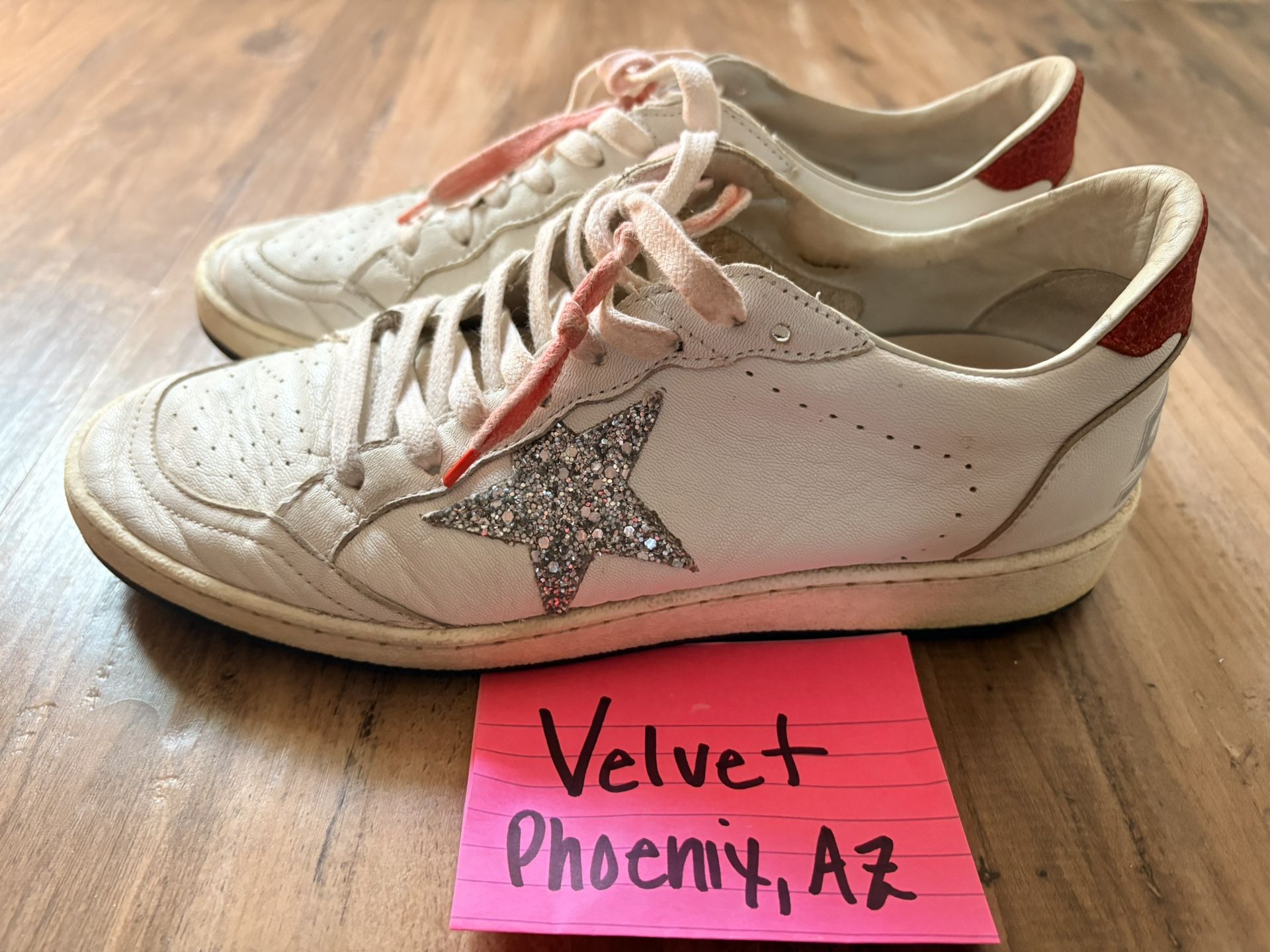 Golden Goose Silver Red Pink Ballstar AUTHENTIC Size 39