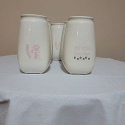 Debi Lilly Pet Mom Ceramic Mason Flower Vase