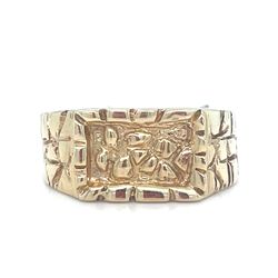 14Kt Yellow Gold Inset Nugget Ring 7.80g Size 8 184885